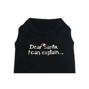 Dear Santa Rhinestone Holiday Dog T Shirt Size Medium