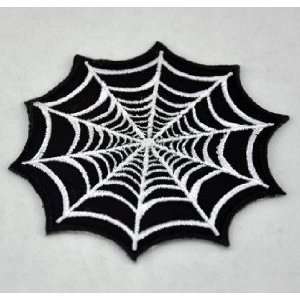  Spider Web Iron on Patch Gothic Halloween Deathrock 