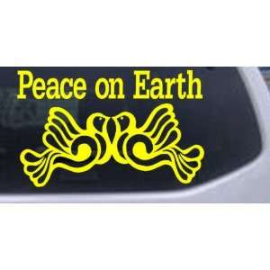Yellow 32in X 20.0in    Peace On Earth Doves Christian Car Window Wall 