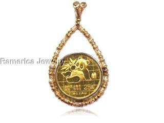 GOLD PANDA COIN 1989 1/4 oz PENDANT * MUST SEE *  