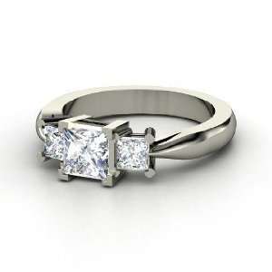  Ariel Ring, Princess Diamond 18K White Gold Ring Jewelry