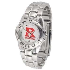 com Rutgers Scarlet Knights Suntime Ladies Sports Watch w/ Steel Band 