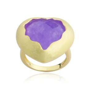  18K Yellow Gold Plated Sterling Silver Purple Quartzite 