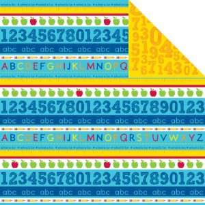  Back To School Double Sided Paper 12X12 Ruler Stripe 