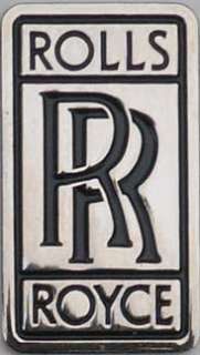 ROLLS ROYCE LARGE CHROME/BLACK   LAPEL PIN