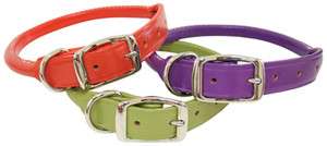   Leathercrafters QUALITY Rolled Round LEATHER Dog Collars GREAT COLORS