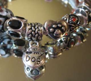 Authentic PANDORA Bracelet with 925 Beads & Charms   Dog Lover 
