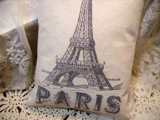 SHABBY FRENCH CHIC EIFFEL TOWER ACCENT PILLOW  