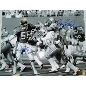   Barry Sanders Picture   & Lawrence Taylor 16x20 B&W
