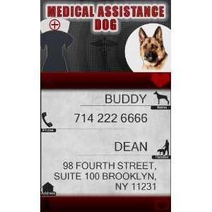  MEDICAL ASSISTANCE DOG ID Badge   1 Dogs Custom ID Badge 