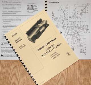 CRAFTSMAN 4 1/8 Jointer 149.236222 Op/Parts Manual  