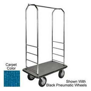  Easy Mover Bellman Cart Chrome, Blue Carpet, Black Bumper 