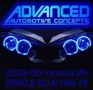 03 06 Yamaha YZF R6 Headlights hid BLUE HALOs Demon Eye  