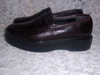 Womens Brown Leather ROBERT CLERGERIE Wedge Shoes Size 7.5  