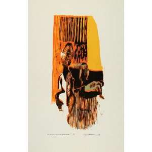  1967 Woodcut Color Lithograph Roota Toot Toot African 