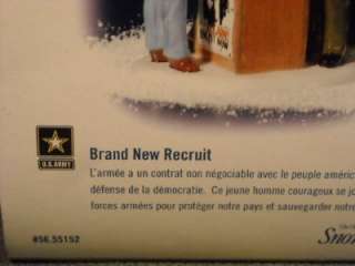 UP FOR AUCTION IS A DEPT 56 SNOW VILLAGE BRAND NEW RECRUIT MIB. NO 