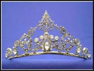 Costumes Antique Silver Cast Heart Style Tiara 2 Hgh  