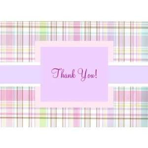  Pink Purple Plaid Thank You Greeting Card Health 