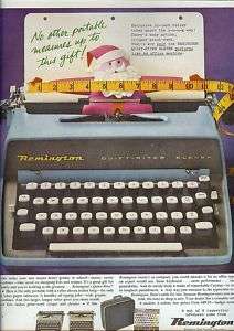 1960 REMINGTON QUIET RITER ELEVEN Typewrite AD~Santa  