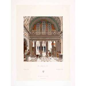  1888 Chromolithograph Ancient Roman Palace Atrium 