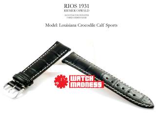 Rios Louisiana Genuine Crocodile Calf Sports Watch Strap Brand New