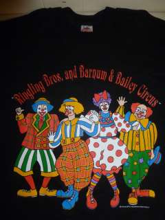 Vintage Ringling Bros Barnum Bailey Circus T Shirt Clowns Deadstock 