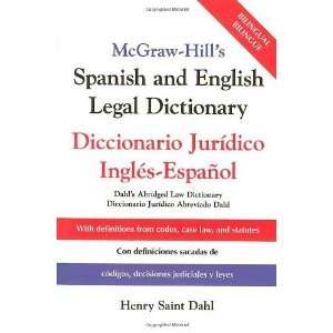   Diccionario Juridico Ingles Espanol [Hardcover] Henry Saint Dahl