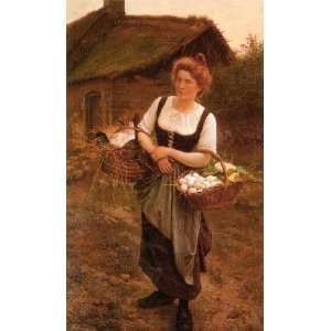   painting name The Farm Girl, By Boulanger Gustave 