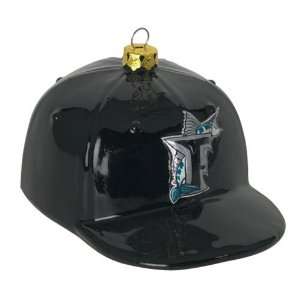  Florida Marlins MLB Glass Baseball Cap Ornament (4 