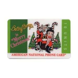  Collectible Phone Card 10u Betty Boop Sitting On Santas 