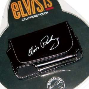  Licensed Elvis Black Vertical Cellphone Pouch with Elvis 