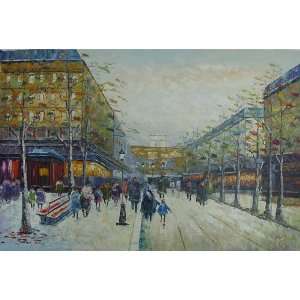   inch Impressionism Cityscape Painting Pairs in Winter