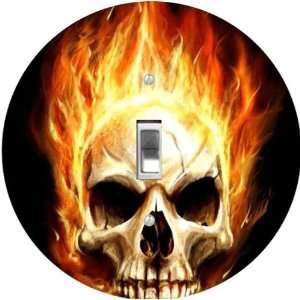  Rikki KnightTM Skull on Fire Art Light Switch Plate 
