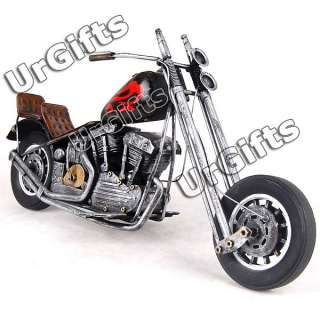   Vintage Hand Made 1/6 Harley Davidson Motorcycle BLACK Tin Model