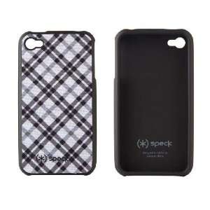   New OEM AT&T Apple iPhone 4 Black & Gray Plaid Speck Case Electronics
