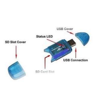 USB 2.0 SDHC SD MMC High Speed Memory Card Reader Black Color 100% 