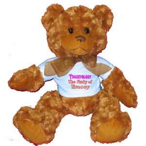   The Study of Tracey Plush Teddy Bear with BLUE T Shirt Toys & Games