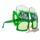 Party Novelty Sunglasses Green St Patrick Beer Drinks Funny Crazy 
