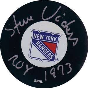 Frozen Pond New York Rangers Steve Vickers Autographed Puck  