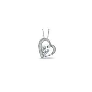 ZALES Diamond Motherly Love Tilted Heart Pendant in Sterling Silver 1 
