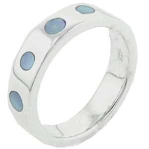  Pugster Blue Dot Mother Of Pearl Rings Pugster Jewelry