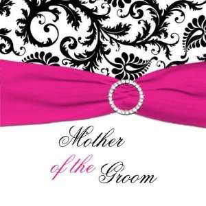    Black, White, and Fuchsia Mother of the Groom Pin 