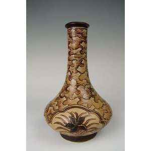 One Jizhou Ware Long necked Porcelain Vase, Chinese 