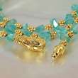   APATITE Gem BEAD & GOLD plated SILVER Necklace 22.44 inches  