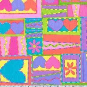  Heart Throb Collage Pastel Fabric By The Yard Arts, Crafts & Sewing