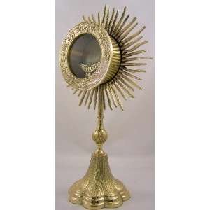 Catholic Gold Relic Case Reliquary Monstrance W Cross Sacred Vessel 14 
