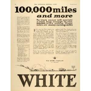   Ad White Trucks 100,000+ Miles Willards Chocolate   Original Print Ad