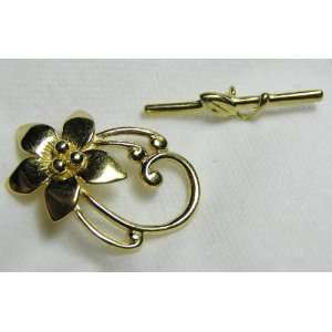  Vermeil   Large Flower Toggle Clasp   30mm Arts, Crafts 