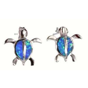   : Sterling Silver & Opal Honu Turtle Earrings, FREE Shipping: Jewelry