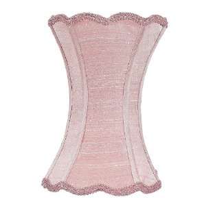  Pink Scallop Hourglass Medium Lamp Shade   Optional Sash 